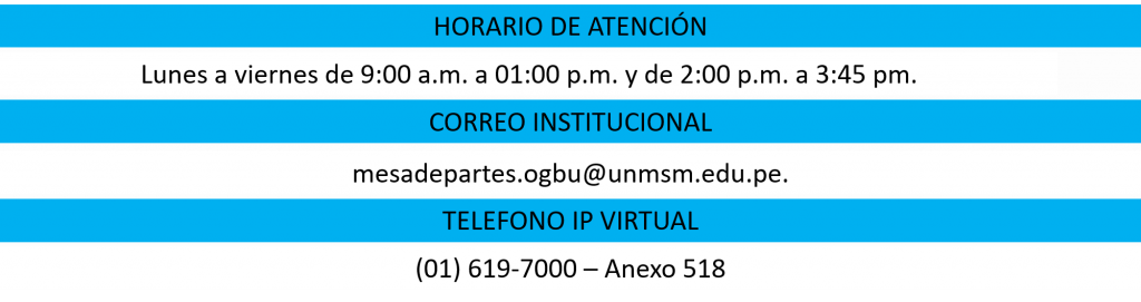 CONTÁCTANOS – OFICINA GENERAL DE BIENESTAR UNIVERSITARIO